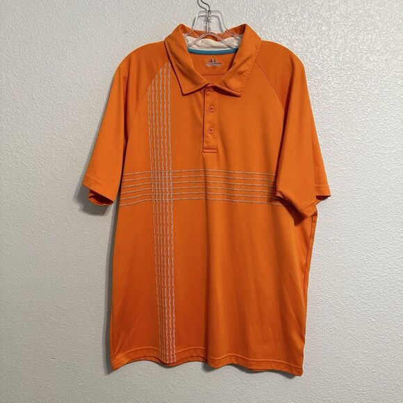 Under Armour Mens Polo Shirt Size XL Blue Orange Striped Logo Heat Gear Lot Of 2 - Picture 4 of 11